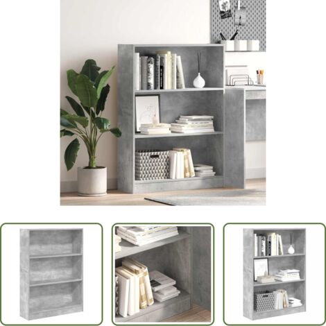 vidaXL Libreria multistrato -  Libreria Grigio Cemento 80x24x109 cm in Legno Multistrato