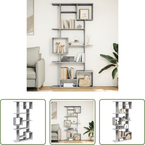 vidaXL Libreria multistrato -  Libreria Grigio Cemento 92x29x188 cm in Legno Multistrato