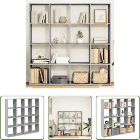 vidaXL Libreria multistrato -  Libreria Grigio Sonoma 137,5x29x137,5 cm in Legno Multistrato