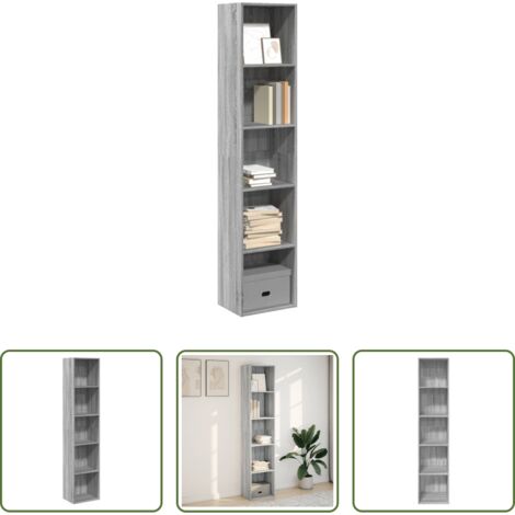 vidaXL Libreria multistrato -  Libreria Grigio Sonoma 40x30x189 cm in Legno Multistrato