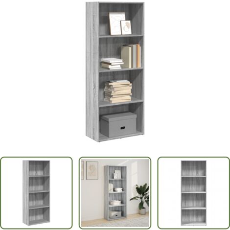 vidaXL Libreria multistrato -  Libreria Grigio Sonoma 60x30x152 cm in Legno Multistrato