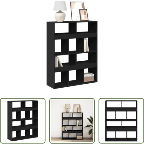 vidaXL Libreria multistrato -  Libreria Nera 100x33x125,5 cm in Legno Multistrato