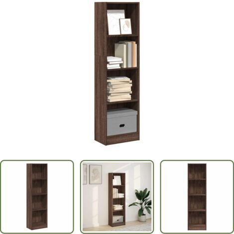 vidaXL Libreria multistrato -  Libreria Rovere Marrone 40x24x143 cm in Legno Multistrato