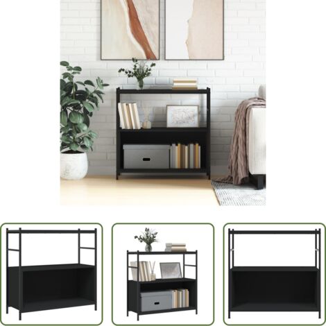 vidaXL Libreria nera -  Libreria Nera 80x30x78,5 cm in Legno Multistrato e Ferro