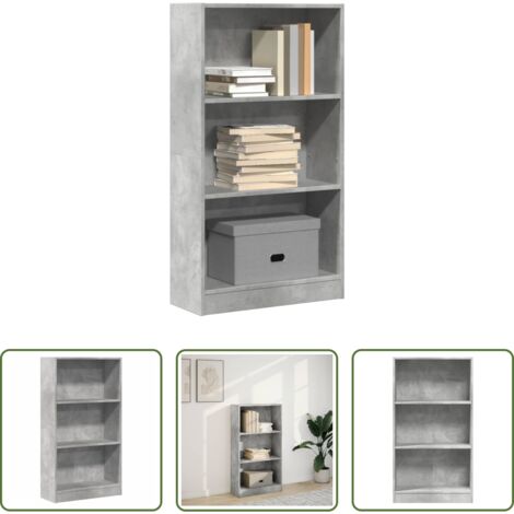 vidaXL Libreria per casa -  Libreria Grigio Cemento 60x24x109 cm in Truciolato