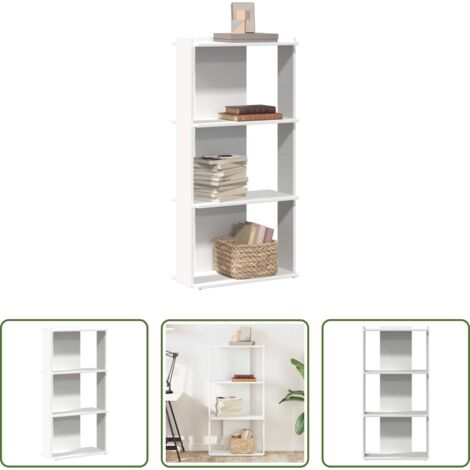 vidaXL Libreria per libri -  Libreria a 3 Ripiani Bianca 60x30x120 cm in Legno Multistrato