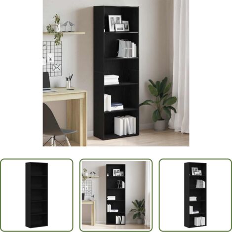 vidaXL Libreria per libri -  Libreria Rovere Nero 60x30x189 cm in Legno Multistrato