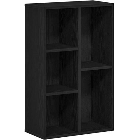 vidaXL Libreria Rovere Nero 50x25x80 cm in Legno Multistrato