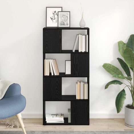 vidaXL Libreria Rovere nero Legno ingegnerizzato 60 x 24 x 124 cm