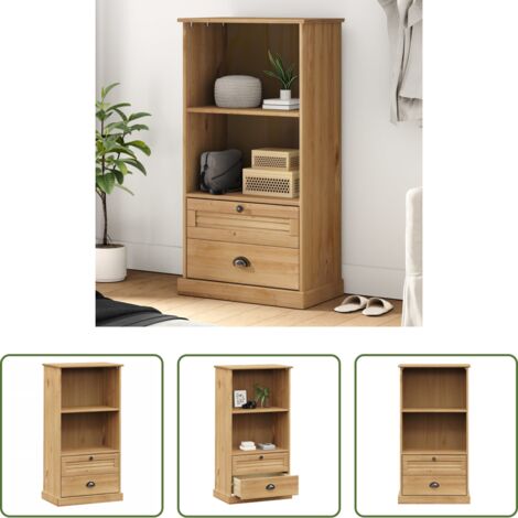 vidaXL Libreria rustica -  Libreria VIGO 60x35x114,5 cm in Legno Massello di Pino