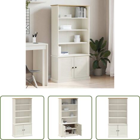 vidaXL Libreria rustica -  Libreria VIGO 85x35x170 cm in Legno Massello di Pino Bianco