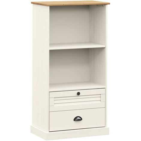 vidaXL Libreria VIGO 60x35x114,5 cm in Legno Massello di Pino Bianco