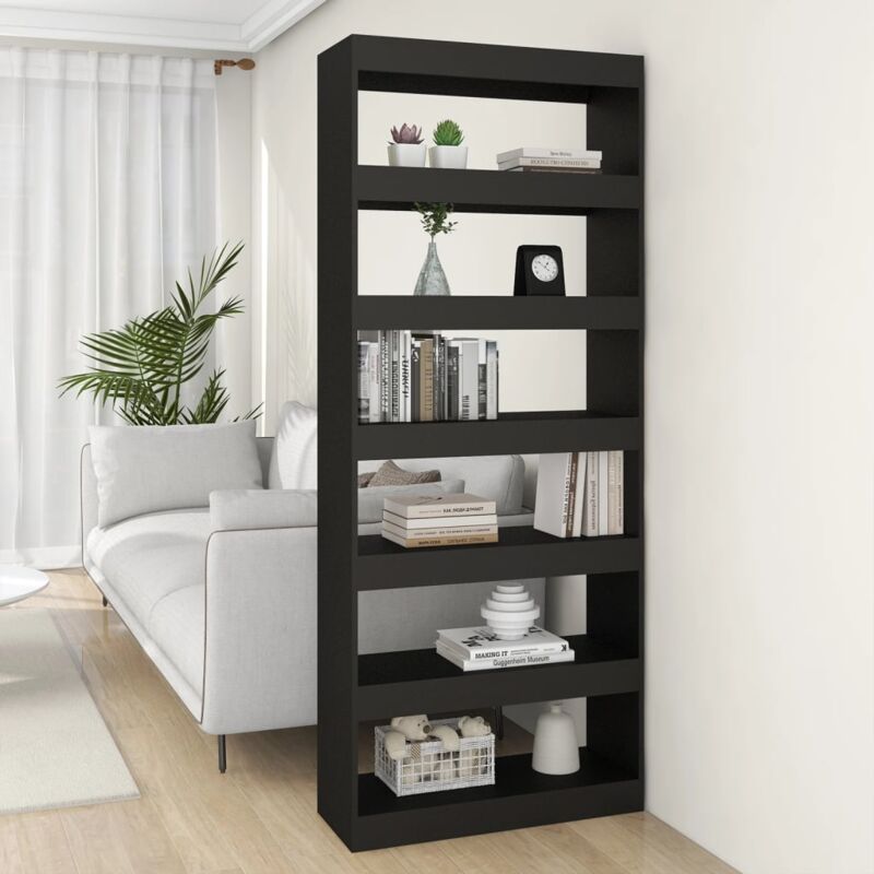 Libreria/Divisorio, Scaffale Nero 80x30x198 cm in Truciolato Vidaxl