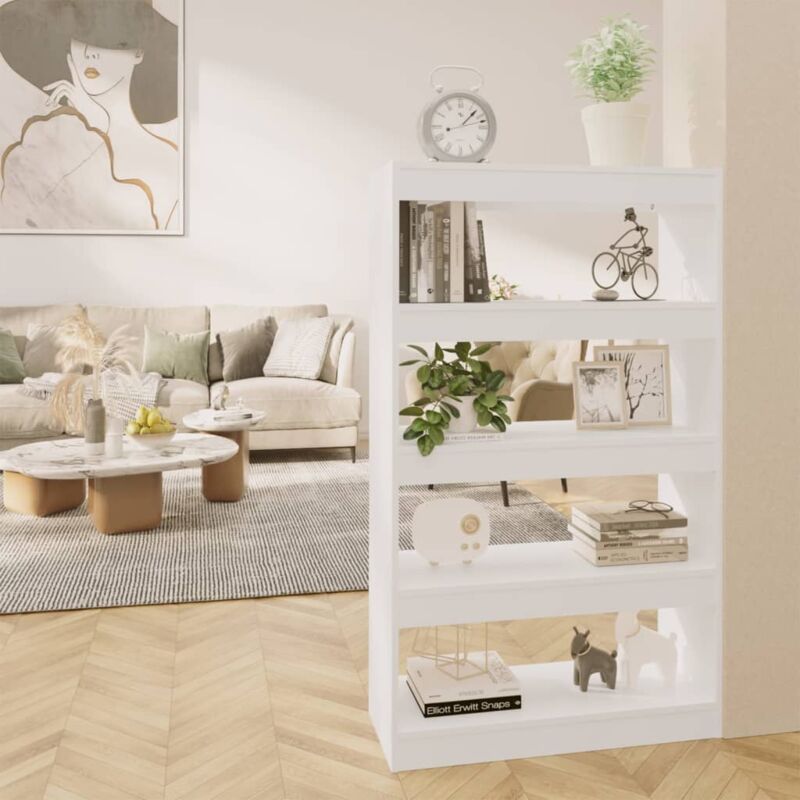 Libreria/Divisorio, Scaffale Bianco 80x30x135 cm in Truciolato Vidaxl