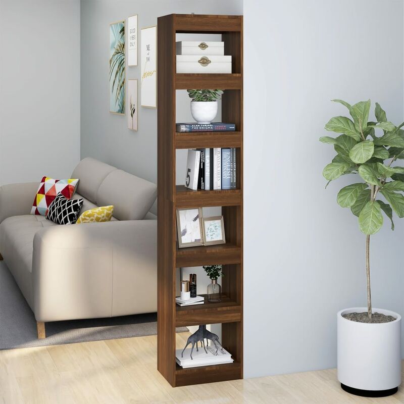 Libreria/Divisorio, Scaffale Rovere Marrone 40x30x198 cm vidaXL