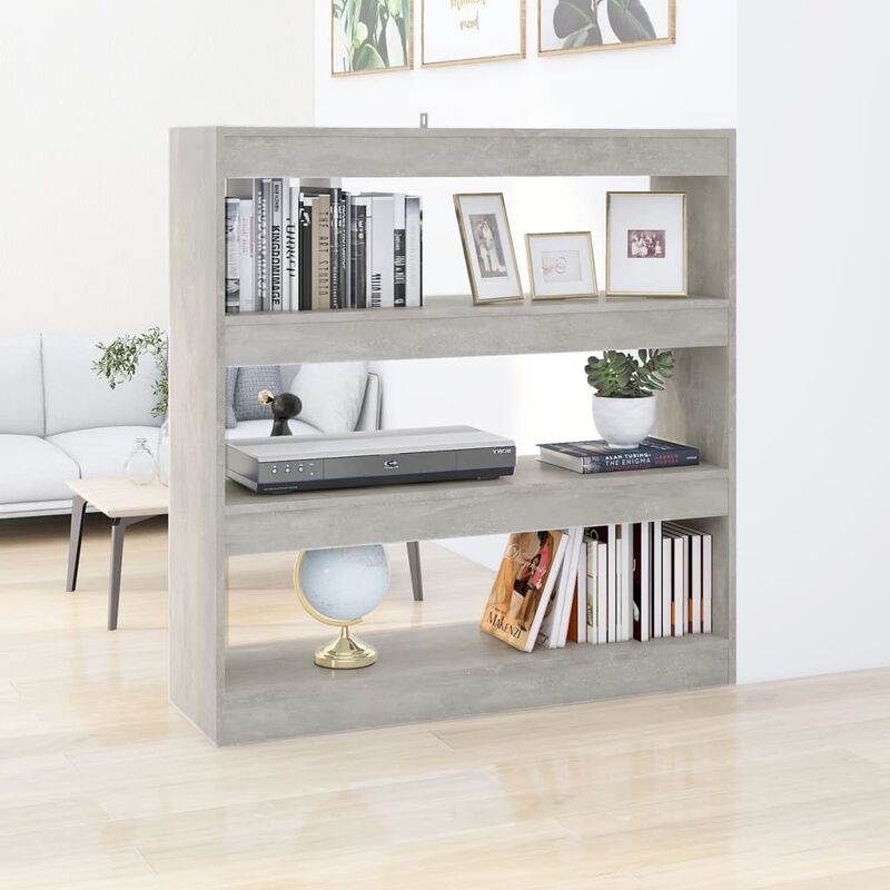 Libreria/Divisorio, Scaffale Grigio Cemento 100x30x103 cm vidaXL