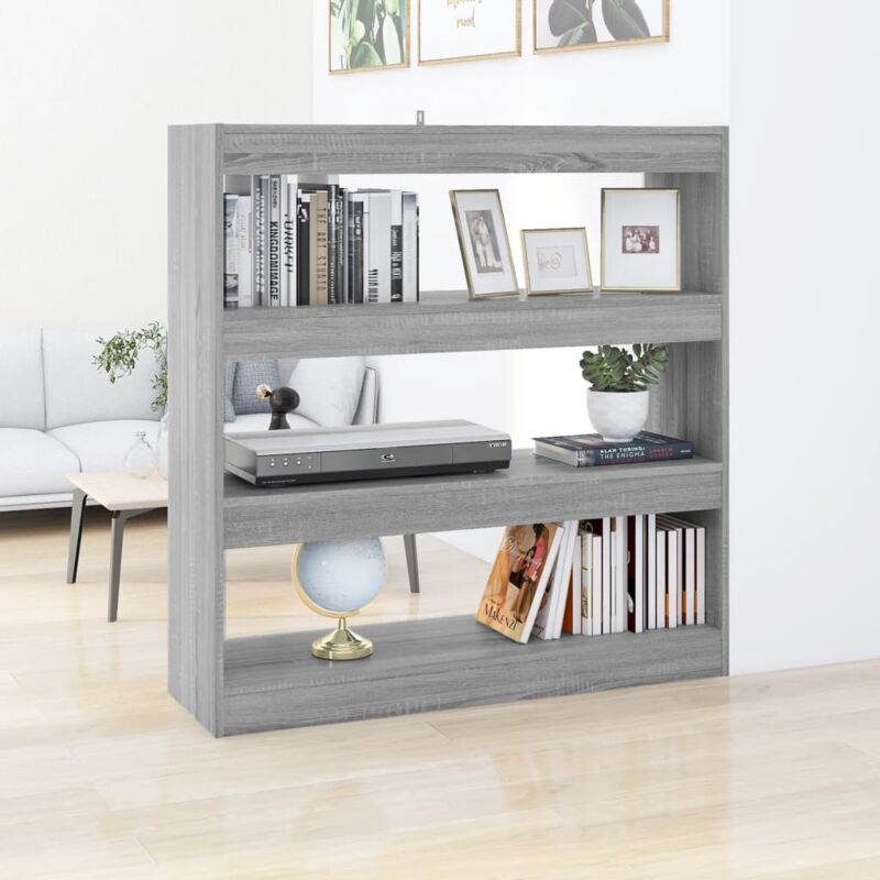 Vidaxl - Libreria/Divisorio, Scaffale Grigio Sonoma 100x30x103 cm