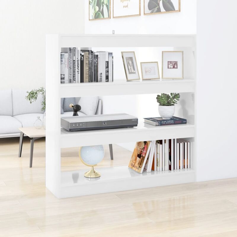 Libreria/Divisorio Bianco Lucido 100x30x103 cm vidaXL80639