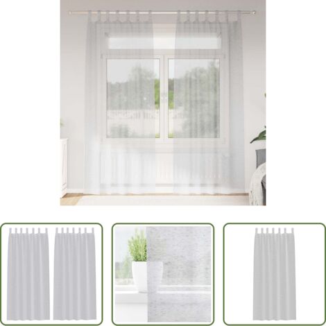 vidaXL Lichtdämpfung -  Voile-Vorhang 2 pcs Hellgrau 225 x 140 cm Polyester