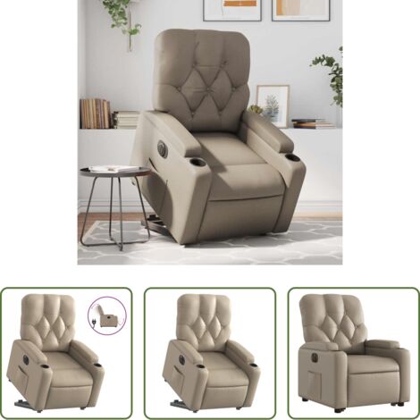 vidaXL Liegefunktion -  Relaxsessel mit Aufstehhilfe Elektrisch Cappuccino Kunstleder