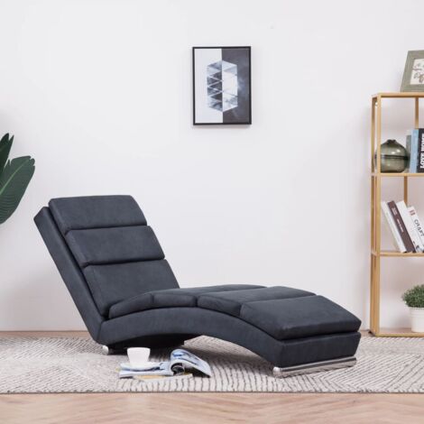 vidaXL Liegesessel Grau Kunstleder Wildleder