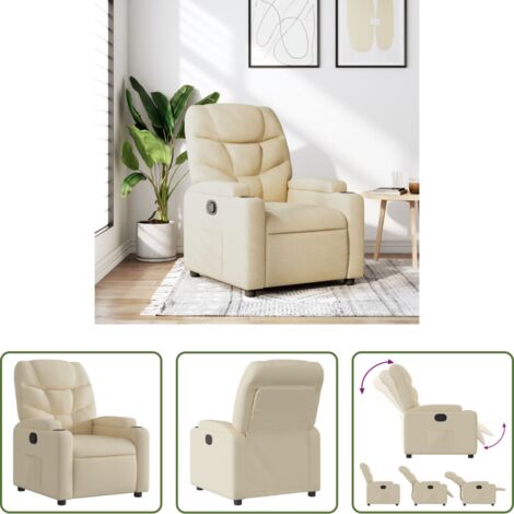 vidaXL Liegesessel -  Relaxsessel Creme Stoff