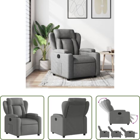 vidaXL Liegesessel -  Relaxsessel Dunkelgrau Stoff