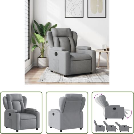 vidaXL Liegesessel -  Relaxsessel Hellgrau Stoff