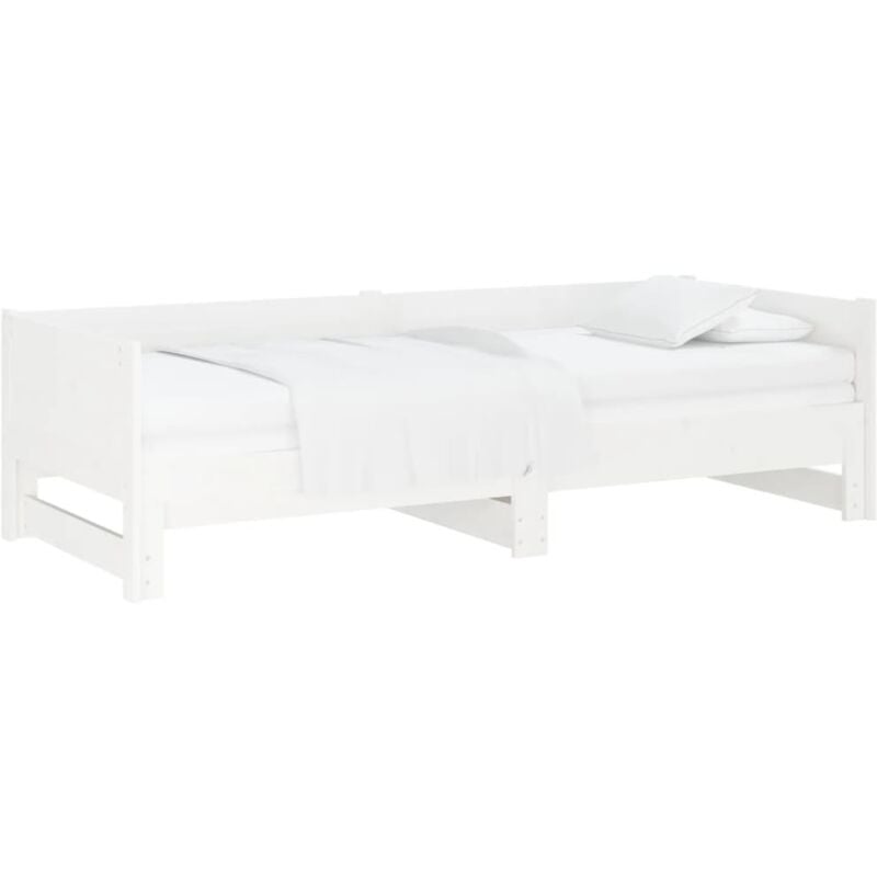 Vidaxl - Lit coulissant sans matelas blanc 2x(80x200)cm