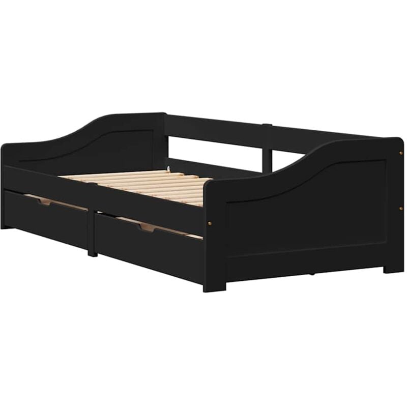 Vidaxl - Lit de jour avec 2 tiroirs sans matelas irun noir 90x200 cm
