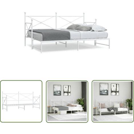 vidaXL Lit de jour avec gigogne sans matelas blanc 75x190 cm