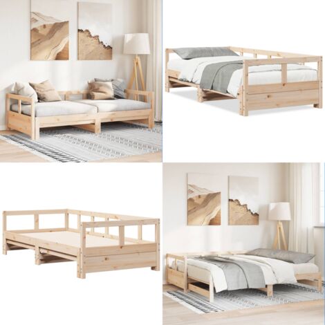 vidaXL Lit de jour sans matelas 90x190 cm bois de pin massif