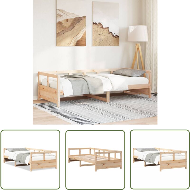The Living Store - vidaXL Lit de jour sans matelas naturel 90x190 cm bois pin massif