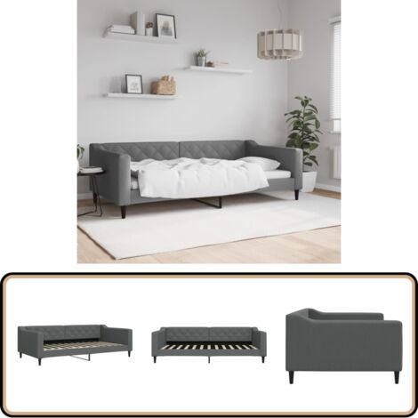 vidaXL Lit de repos gris foncé 100x200 cm tissu