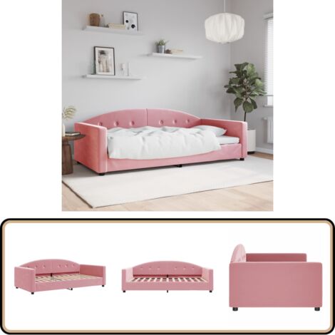 vidaXL Lit de repos rose 100x200 cm velours