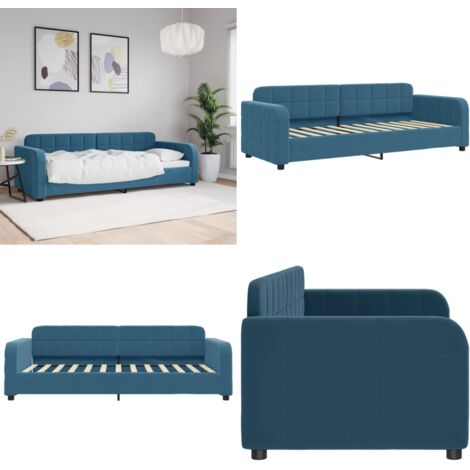 vidaXL Lit de repos sans matelas bleu 80x200 cm velours