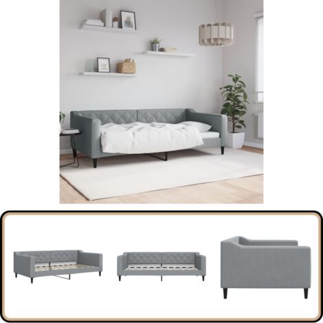 vidaXL Lit de repos sans matelas gris clair 90x190 cm tissu