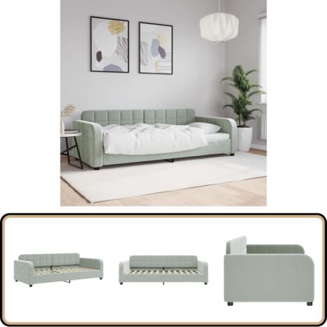 vidaXL Lit de repos sans matelas gris clair 90x200 cm velours
