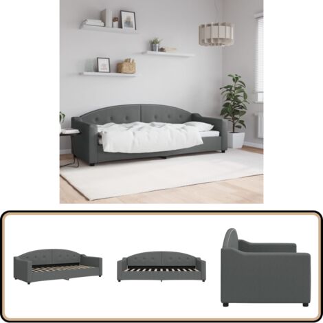 vidaXL Lit de repos sans matelas gris foncé 80x200 cm tissu