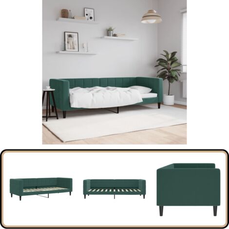 vidaXL Lit de repos sans matelas vert foncé 80x200 cm velours