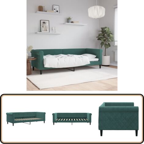vidaXL Lit de repos sans matelas vert foncé 80x200 cm velours