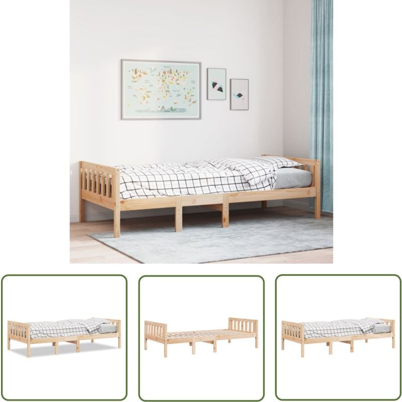 The Living Store - vidaXL Lit pour enfants sans matelas 90x190 cm bois de pin massif