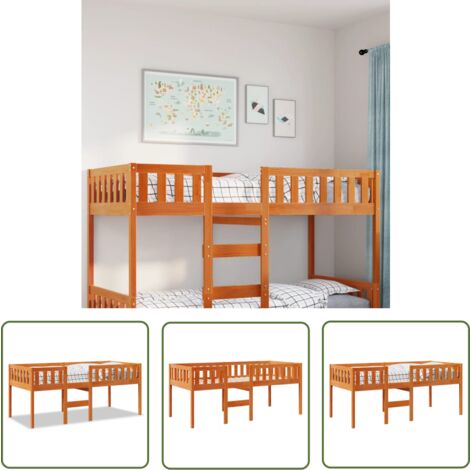 vidaXL Lit pour enfants sans matelas cire marron 90x200 cm pin massif
