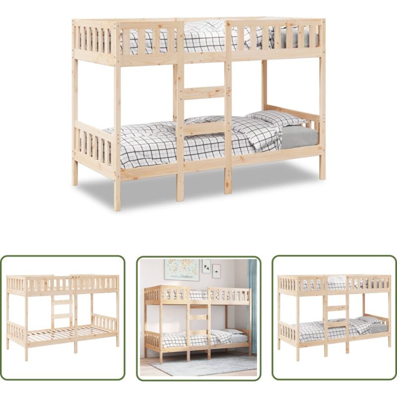 The Living Store - vidaXL Lit superposé 90x190 cm Bois de pin massif