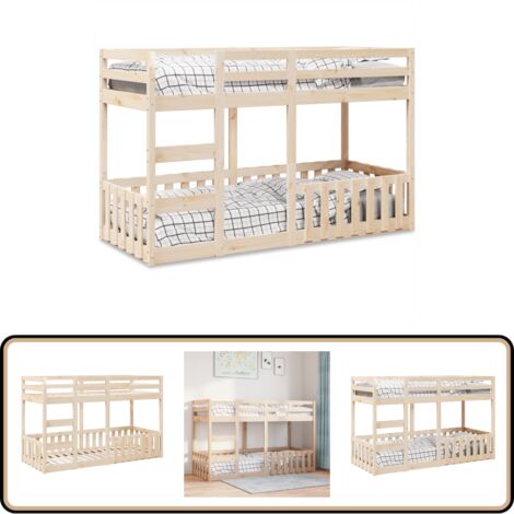 vidaXL Lit superposé 90x190 cm Bois de pin massif