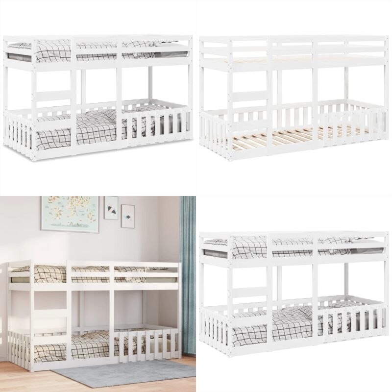 Vidaxl - Lit superposé Blanc 80x200 cm Bois de pin massif