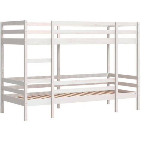 vidaXL Lit superposé sans matelas blanc 90x190 cm bois de pin massif
