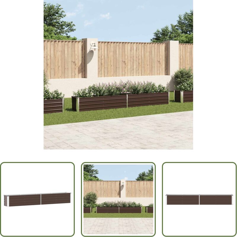Jardinière métal - Lit surélevé de jardin Acier galvanisé 320x40x45 cm Marron