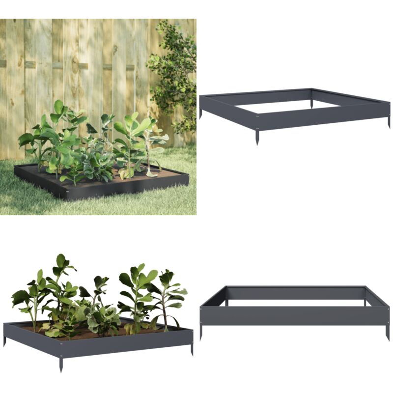 Vidaxl - Lit surélevé de jardin anthracite 100x100x18,5 cm acier