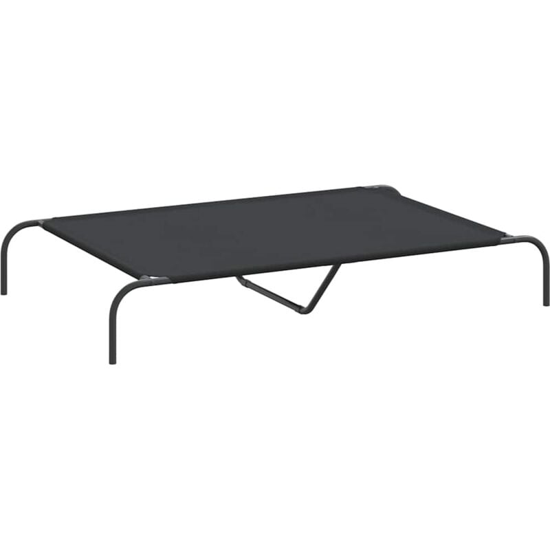 Lit surélevé pour chien noir 130x80x20 cm tissu oxford et acier Vidaxl